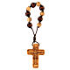 Single decade rosary in Assisi wood with cross 4x3 cm s1