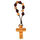 Single decade rosary in Assisi wood with cross 4x3 cm s2