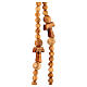 Rosary necklace of Assisi olivewood, 5 mm beads and tau crosses s2