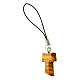 Tau-shaped pendant of Carlo Acutis for mobile phone, olivewood s2