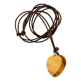 Heart-shaped pendant of Carlo Acutis, olivewood