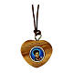 Heart-shaped pendant of Carlo Acutis, olivewood s1