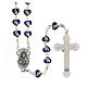 Metal rosary with heart beads 7 mm Miraculous Mary blue enamel s2