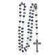 Metal rosary with heart beads 7 mm Miraculous Mary blue enamel s4
