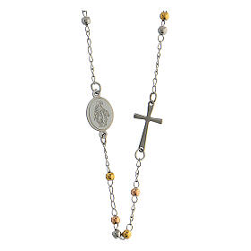 316L steel rosary, wearable, two-tone 2 mm beads, circumference 45 cm