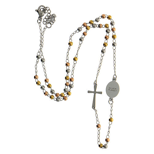 316L steel rosary, wearable, two-tone 2 mm beads, circumference 45 cm 5