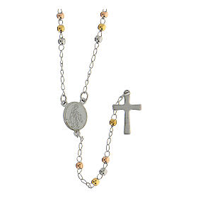 316L steel rosary with two-tone beads 3 mm Miraculous Mary