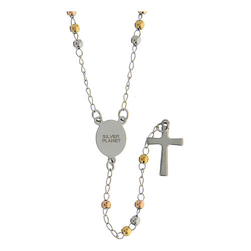 316L steel rosary with two-tone beads 3 mm Miraculous Mary 3
