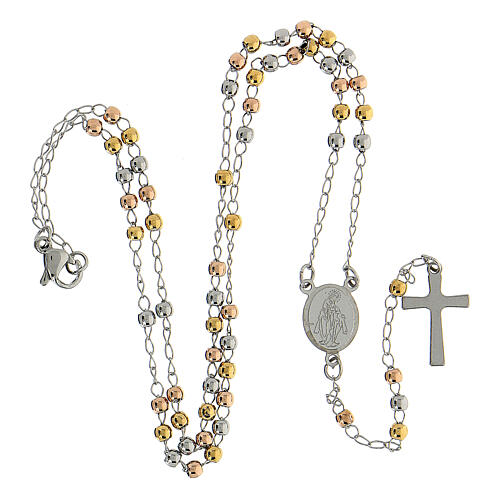 316L steel rosary with two-tone beads 3 mm Miraculous Mary 5