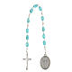 Metallic devotional rosary of Saint Jude Thaddaeus, 30 cm, oval blue beads of 10x7 mm s2