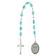 Metallic devotional rosary of Saint Jude Thaddaeus, 30 cm, oval blue beads of 10x7 mm s2