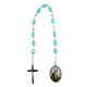 St Jude rosary 30 cm oval turquoise beads metal 10x7 mm s1