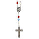 Chapelet Très Sainte Trinité crucifix grains bleus blancs transparents 7 mm s2