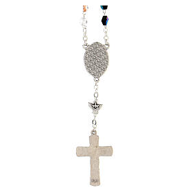 Rosenkranz der 33 Tage, mit einem Kruzifix aus Metall, mit schwarzen und transparenten Perlen 5 mm