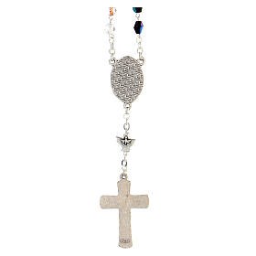 Chapelet 33 jours crucifix métal grains noirs et transparents 5 mm