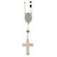 Chapelet 33 jours crucifix métal grains noirs et transparents 5 mm s2