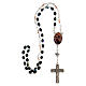 33 days rosary with crucifix in metal, black and transparent beads 5 mm s4