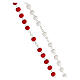 Rosary of Divine Mercy, metal and wood, white and red beads of 7 mm s3