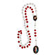 Rosary of Divine Mercy, metal and wood, white and red beads of 7 mm s4