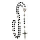 Rosenkranz zum Heiligen Benedikt, aus Metall, mit schwarzen Perlen 5 mm, Umfang 55 cm s4