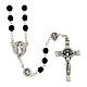 St Benedict rosary in metal, black grains 5 mm, circumference 55 cm s1