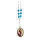 Rosary of Saint Joseph, metal and plastic, clear and blue beads of 6 mm s1
