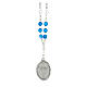 St Joseph rosary in metal with transparent and blue beads 6 mm s2