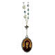 Rosario Virgen del Silencio metal granos blancos y azules 5-7 mm s1
