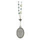 Chapelet Notre-Dame du Silence métal grains blancs et bleus 5-7 mm s2
