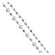 Chapelet Notre-Dame du Silence métal grains blancs et bleus 5-7 mm s3