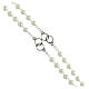 Rosary of the Holy Family, white beads of 7 mm and interlaced rings s3