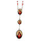 Rosary of the Sacred Heart with heart-shaped beads of 5 mm, metal and glass s1