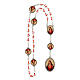 Rosary of the Sacred Heart with heart-shaped beads of 5 mm, metal and glass s4