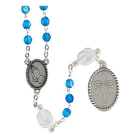 Rosenkranz der Knotenlöserin Madonna Metall türkisfarbene Perlen 6 mm
