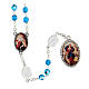 Rosary of Mary Untier of knots, 6 mm light blue beads and metal s1