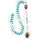 Rosary of Mary Untier of knots, 6 mm light blue beads and metal s4