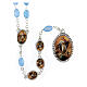 Rosary of the Immaculate Conception, blue beads of 9x6 mm, metal and plastic s1