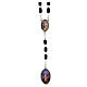 Rosary of Our Lady of Sorrows, black cylindrical beads of 9x5 mm, wood and metal s1