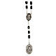 Rosary of Our Lady of Sorrows, black cylindrical beads of 9x5 mm, wood and metal s2