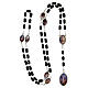 Rosary of Our Lady of Sorrows, black cylindrical beads of 9x5 mm, wood and metal s4
