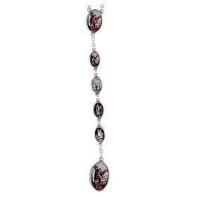 Rosary of Saint Michael, light blue plastic beads of 6 mm
