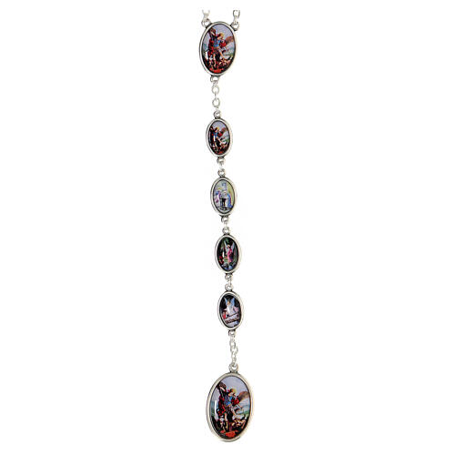 Rosary of Saint Michael, light blue plastic beads of 6 mm 2