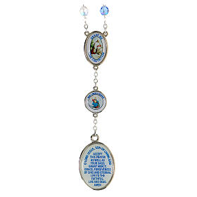 Rosary of Saint Brigid, clear and light blue plastic beads of 7 mm