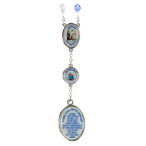 Rosary of Saint Brigid, clear and light blue plastic beads of 7 mm 2