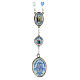 Chapelet Sainte Brigitte grains plastique turquoise et transparent 7 mm circonférence 90 cm s2