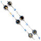 Terço Santa Brígida contas plástico azul-turquesas e transparentes 7 mm, circunferência 90 cm s3