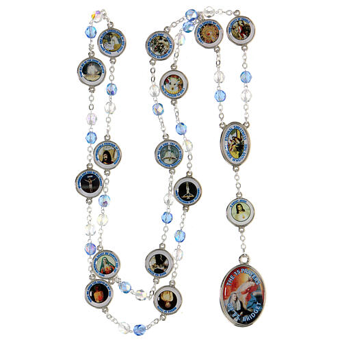 St Bridget rosary turquoise and transparent plastic beads 7 mm circumference 90 cm 4