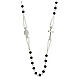 Black rosary choker, zamak and glass, Miraculous Medal and 3 mm beads s2