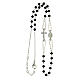Black rosary choker, zamak and glass, Miraculous Medal and 3 mm beads s3