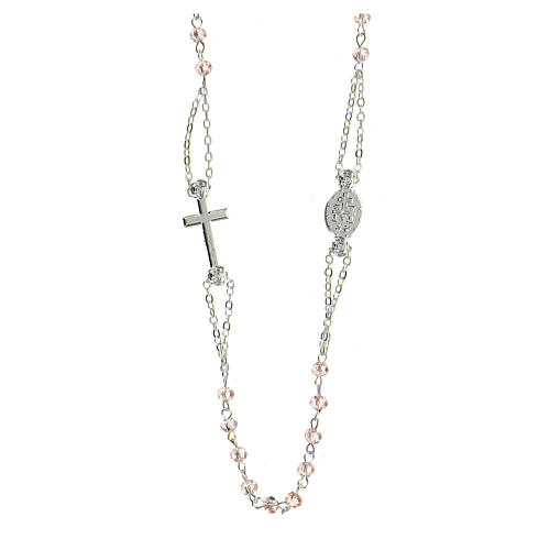Rosario gargantilla rosa zamak 3 mm Virgen Milagrosa 2